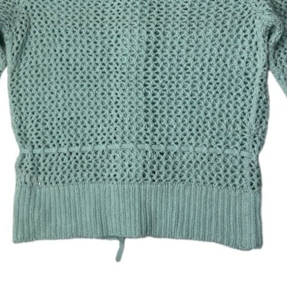 Banana Republic Crochet Sweater 3/4 Sleeves Mint Green Size Large Might Fit Med. - Picture 6 of 13